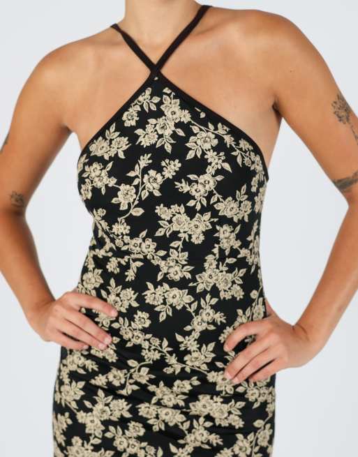 Vintage Extra XS woven mini dress in black, 4 of 4