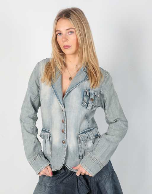 Vintage EXTYN Italia S denim jacket in light blue, 3 of 4