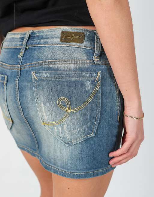 Vintage EXTYN Italia S denim mini skirt in blue, 4 of 4