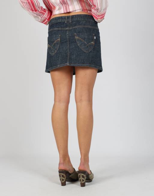 Vintage EXTYN Italia S denim mini skirt in blue, 4 of 4