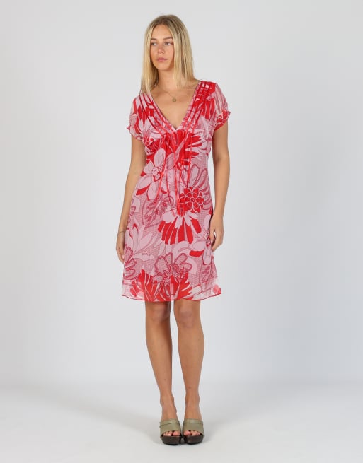 Vintage EXTYN Italia S mesh midi dress in red