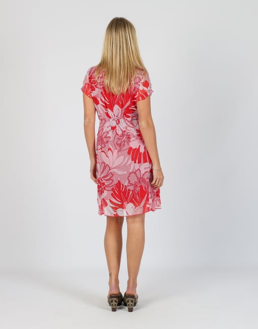 Vintage EXTYN Italia S mesh midi dress in red, 3 of 4