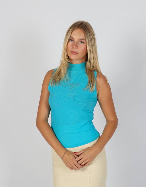 Vintage EXTYN Italia S mesh top in blue, 1 of 4