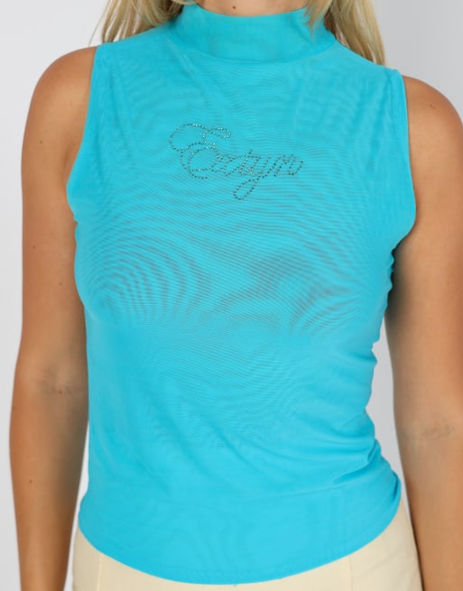 Vintage EXTYN Italia S mesh top in blue, 4 of 4