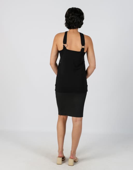 Vintage EXTYN Italia S woven midi skirt in black, 3 of 4