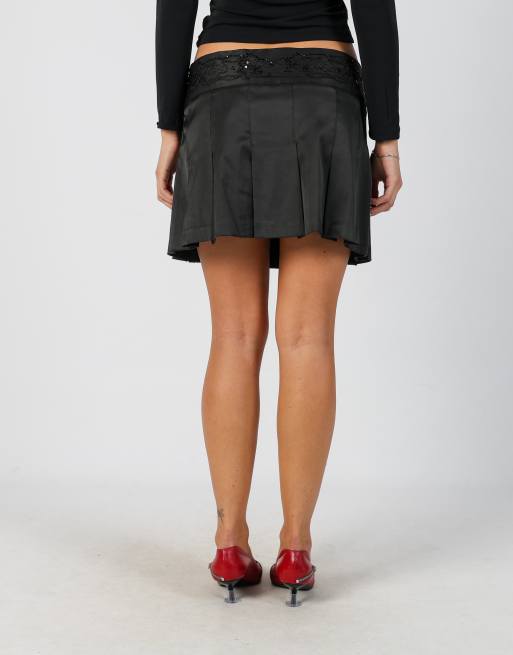 Vintage EXTYN Italia S woven mini skirt in black, 4 of 4