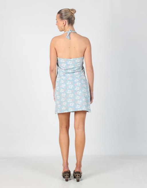 Vintage Exxtasy S woven midi dress in light blue, 3 of 4