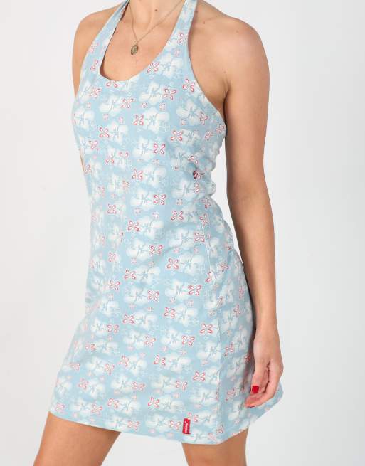Vintage Exxtasy S woven midi dress in light blue, 4 of 4