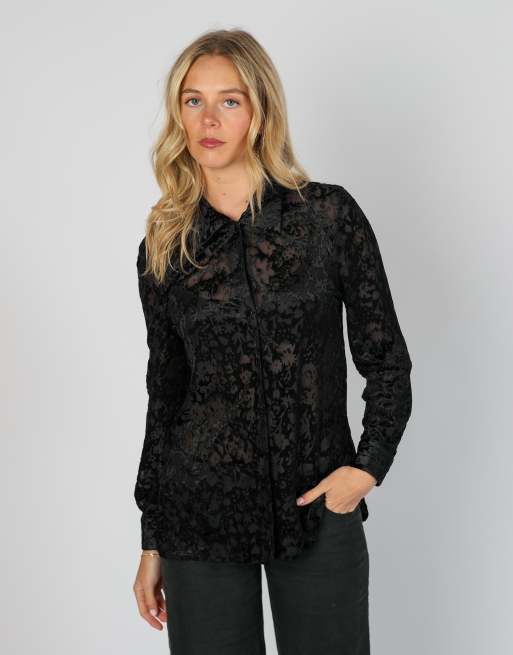 Vintage Eye Catch S blouse in black