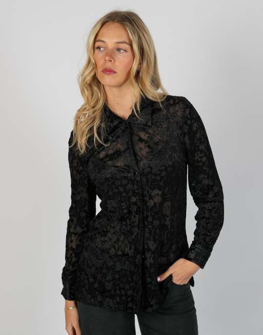 Vintage Eye Catch S blouse in black, 3 of 4