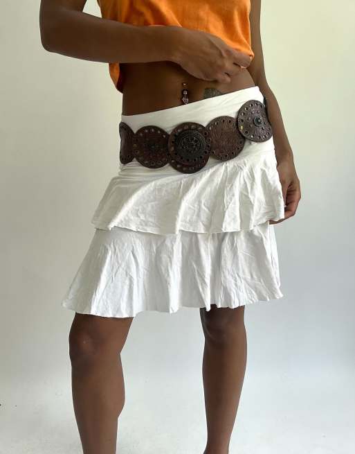 Vintage eyelet belt in brown