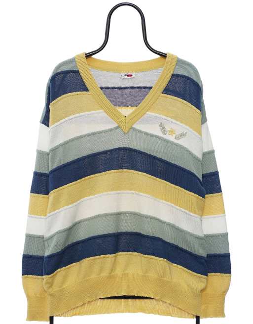 Vintage faber creation size L knit jumper in yellow