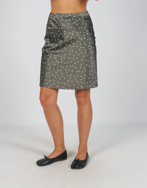 Vintage Fabrizio Lenzi XS woven mini skirt in charcoal grey, 2 of 4