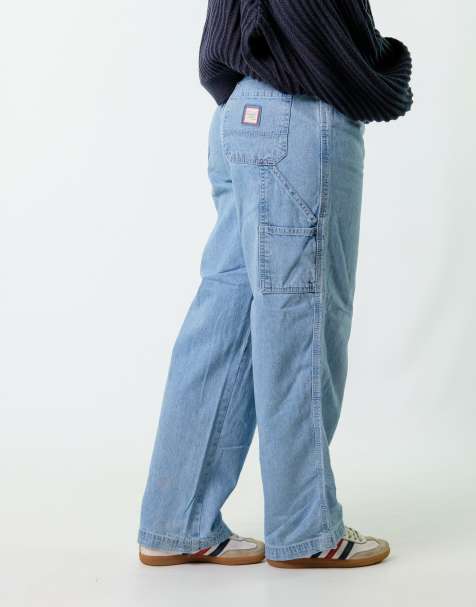Vintage Faded Glory 28x30 Denim Carpenter Baggy Jeans Light Blue - view 1