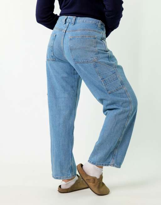 Vintage Faded Glory 34x30 Denim Carpenter Jeans Blue
