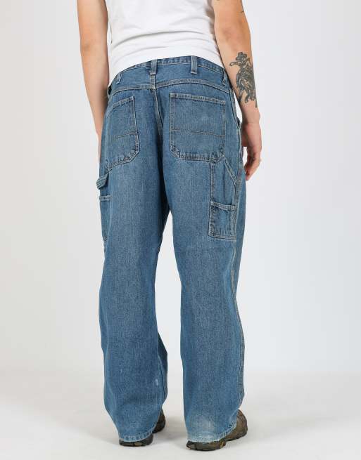 Vintage Faded Glory 36x30 denim carpenter jeans in blue, 4 of 4