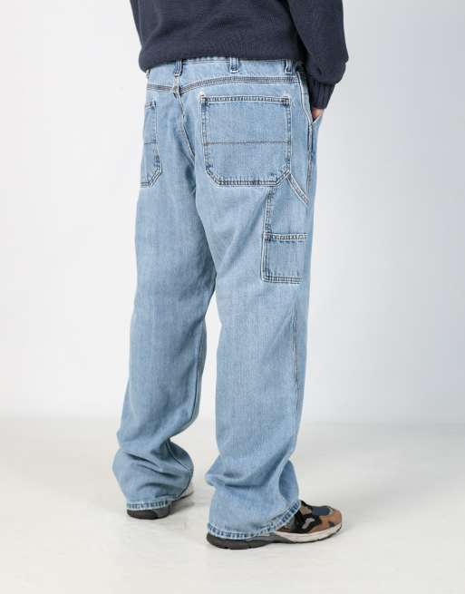 Vintage Faded Glory 38x32 denim carpenter jeans in light blue