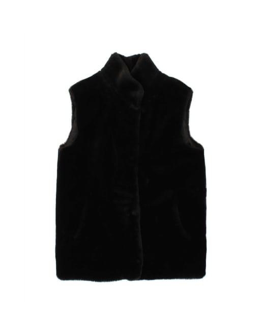 Vintage Faux Fur Gilet EU 38 Medium In Black