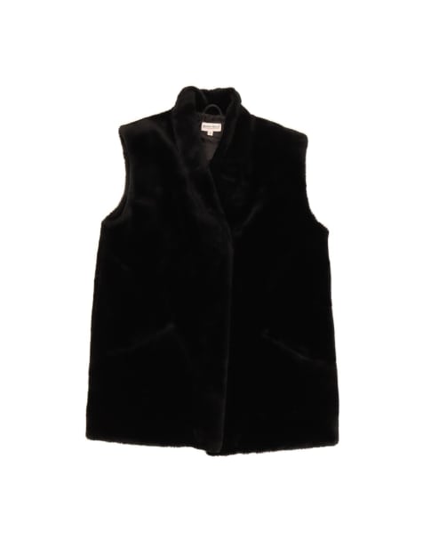 Vintage Faux Fur Gilet UK 10 Small In Black - view 1