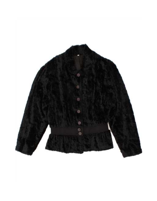 Vintage Faux Fur Jacket It 42 Medium In Black