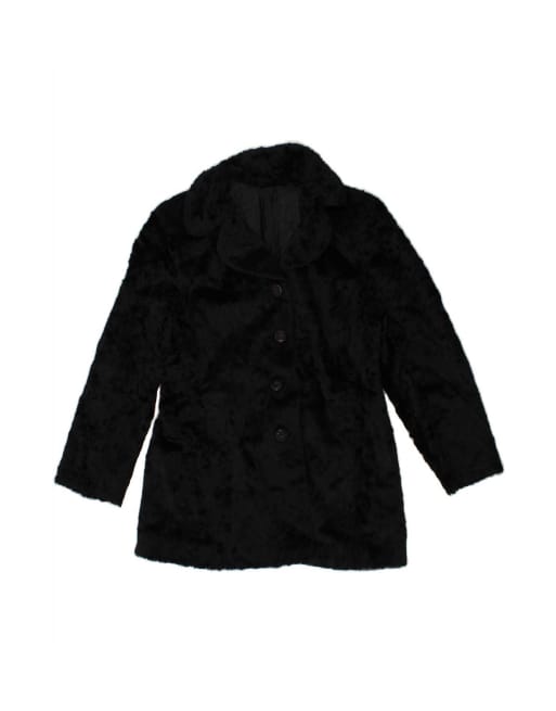 Vintage Faux Fur Jacket UK 14 Medium In Black