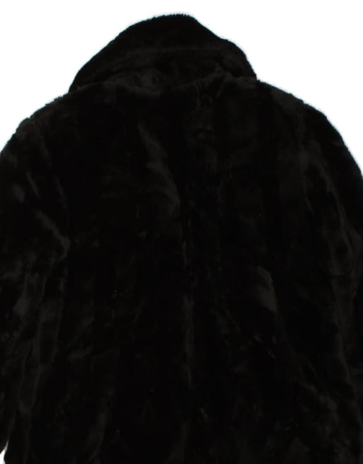 Vintage Faux Fur Jacket UK 16 Large In Black, 4 of 4