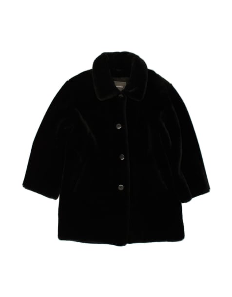 Vintage Faux Fur Overcoat UK 16 Large In Black - view 1