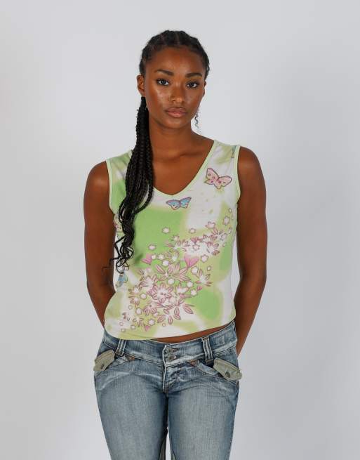 Vintage F&E M woven vest in light green