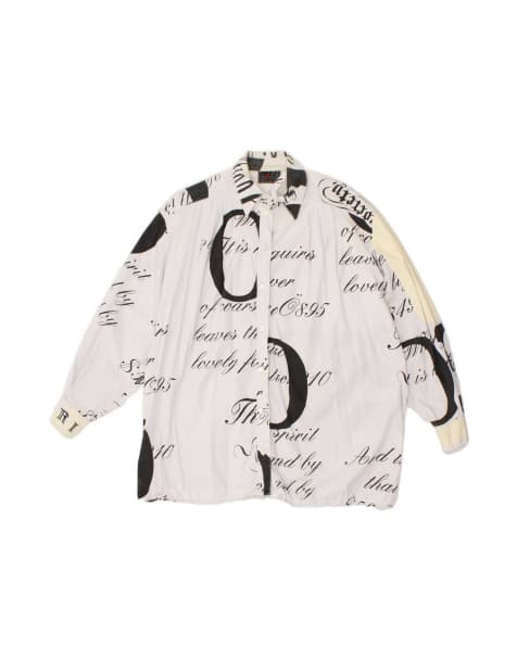 Vintage Ferre Graphic Oversized Shirt EU 44 XL In White Colourblock - view 1