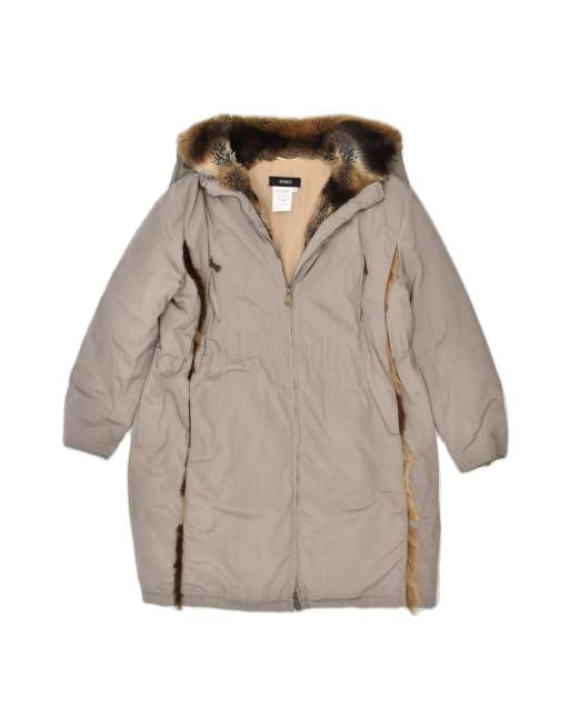 Vintage Ferre Parka Jacket UK 16 Large In Grey