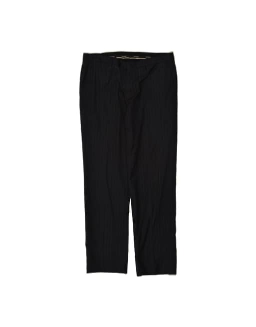 Vintage Ferre Slim Suit Trousers It 52 XL W38 L32 In Blue Striped