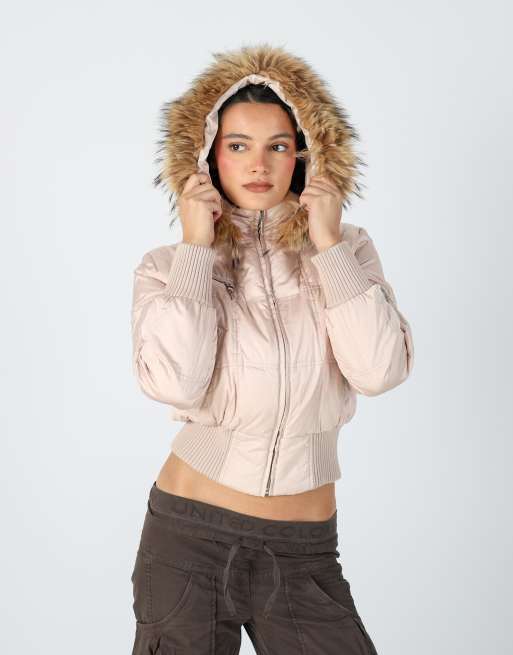 Vintage Feyem M puffer jacket in baby pink, 3 of 4