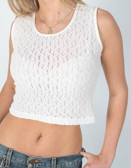 Vintage Ffenne S mesh top in ivory, 4 of 4