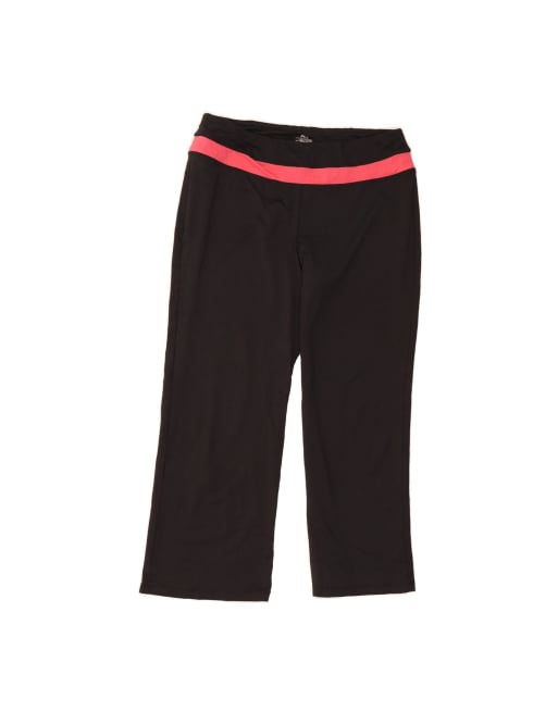 Vintage Fila Capri Tracksuit Trousers UK 18 XL In Black Colourblock