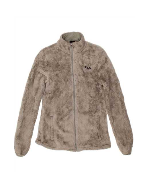 Vintage Fila Fleece Jacket UK 12 Medium In Grey