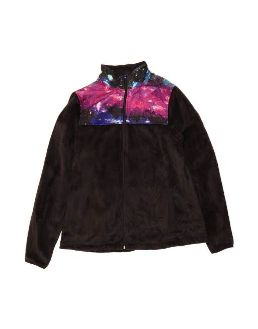 Vintage Fila Fleece Jacket UK 16 Large In Black Colourblock