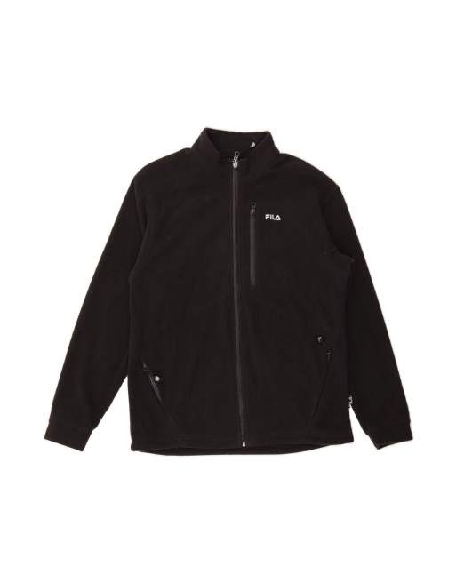 Vintage Fila Fleece Jacket UK 16 Large In Black