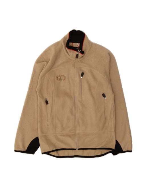 Vintage Fila Fleece Jacket UK 38 Medium In Beige