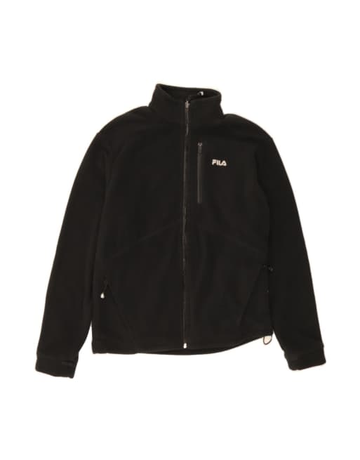 Vintage Fila Fleece Jacket UK 38 Medium In Black