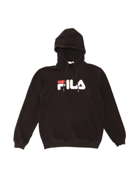 Vintage Fila Graphic Hoodie Jumper Medium In Black - view 1