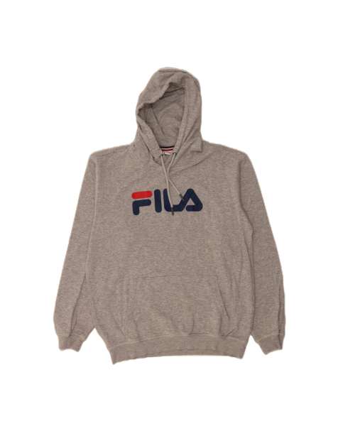Vintage Fila Graphic Hoodie Jumper Medium In Grey - view 1