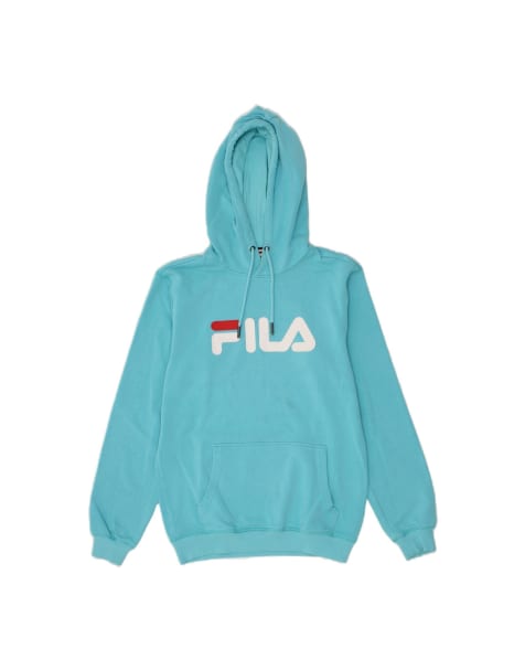 Vintage Fila Graphic Hoodie Jumper XS In Blue - view 1