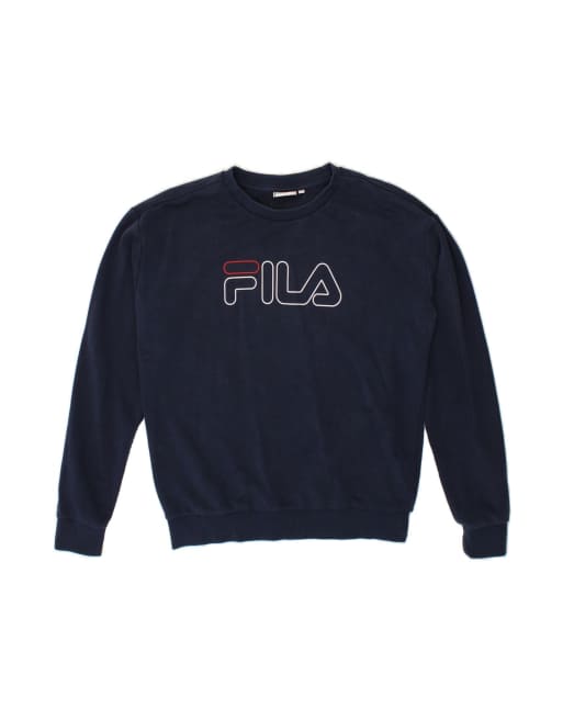 Vintage Fila Graphic Sweatshirt Jumper Medium In Blue