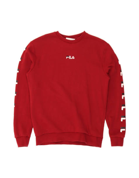 Vintage Fila Graphic Sweatshirt Jumper Medium In Red - view 1