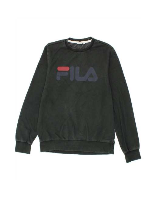 Vintage Fila Graphic Sweatshirt Jumper Small In Black