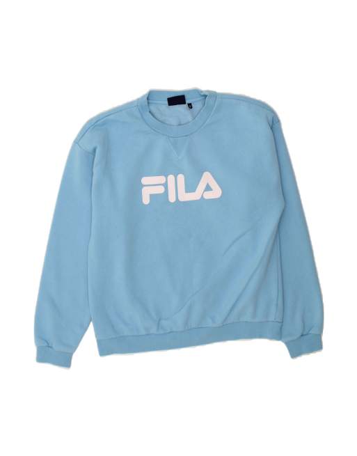 Vintage Fila Graphic Sweatshirt Jumper Small In Blue