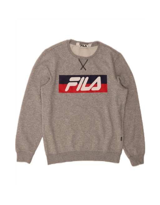 Vintage Fila Graphic Sweatshirt Jumper Small In Grey
