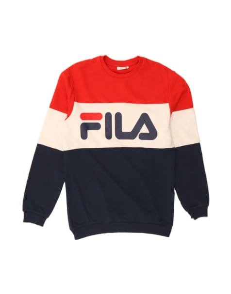 Vintage Fila Graphic Sweatshirt Jumper Small In Multicoloured Colourblock - view 1