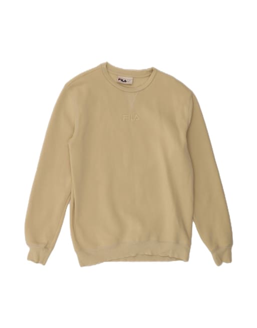 Vintage Fila Graphic Sweatshirt Jumper Small In Yellow