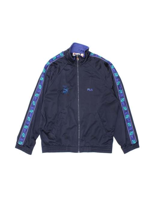 Vintage Fila Graphic Tracksuit Top Jacket Medium In Blue